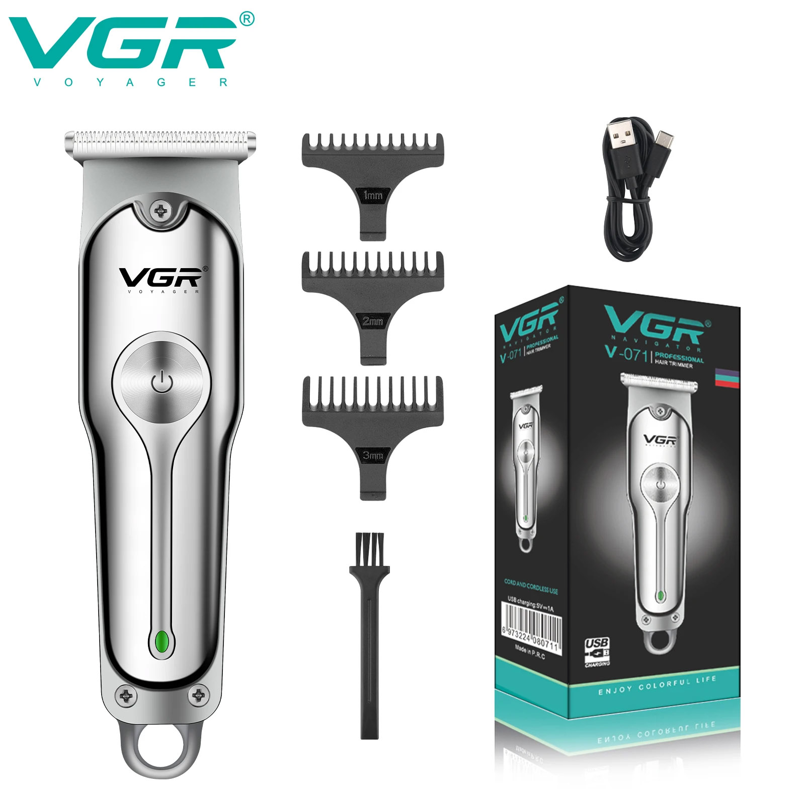 Men'S Face Grooming - VGR 남성용 충전식 전기 헤어 트리머,