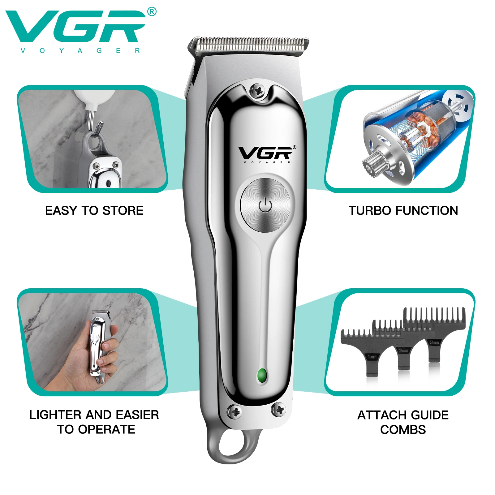 VGR 남성용 충전식 전기 헤어 트리머, 전문 헤어 클 - Men'S Face Grooming 리뷰 및 가격